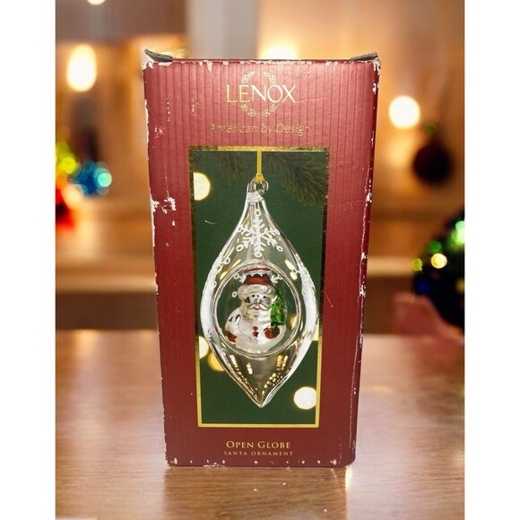 Lenox OPEN GLOBE Santa CHRISTMAS ORNAMENT Original Box - Picture 1 of 15